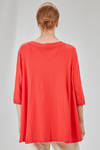 hip-lenght t-shirt, wide, in ecotex cotton and polyester knit with thin stripes - KNIT KNIT 