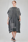 long and wide cardigan in crinkled cotton, nylon and polyamide knit with thin stripes - KNIT KNIT 