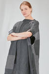long and wide cardigan in crinkled cotton, nylon and polyamide knit with thin stripes - KNIT KNIT 