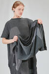 long and wide cardigan in crinkled cotton, nylon and polyamide knit with thin stripes - KNIT KNIT 