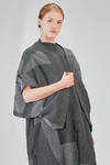long and wide cardigan in crinkled cotton, nylon and polyamide knit with thin stripes - KNIT KNIT 