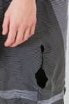 long and wide cardigan in crinkled cotton, nylon and polyamide knit with thin stripes - KNIT KNIT 