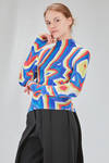 t-shirt al fianco, asciutta, in maglia a costine elastiche e multicolor di seta - CFCL 