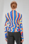 t-shirt al fianco, asciutta, in maglia a costine elastiche e multicolor di seta - CFCL 