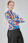 t-shirt al fianco, asciutta, in maglia a costine elastiche e multicolor di seta - CFCL 