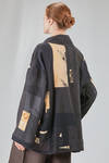 below the hip kimono style jacket hand-crafted in a linen, wool, silk and cotton patchwork - CHRISTINE MOREAU 