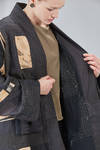 below the hip kimono style jacket hand-crafted in a linen, wool, silk and cotton patchwork - CHRISTINE MOREAU 