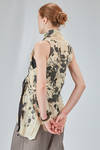 long and soft gilet in screen-printed cotton muslin - CHRISTINE MOREAU 