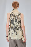 long and soft gilet in screen-printed cotton muslin - CHRISTINE MOREAU 