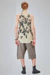 long and soft gilet in screen-printed cotton muslin - CHRISTINE MOREAU 