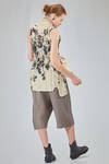 long and soft gilet in screen-printed cotton muslin - CHRISTINE MOREAU 
