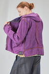 blouson al fianco, ampio, in denim di cotone sovratinto e 'macchiato' - KIMONORAIN 