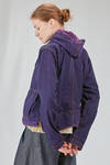 blouson al fianco, ampio, in denim di cotone sovratinto e 'macchiato' - KIMONORAIN 