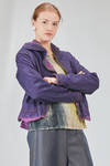 blouson al fianco, ampio, in denim di cotone sovratinto e 'macchiato' - KIMONORAIN 