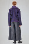 blouson al fianco, ampio, in denim di cotone sovratinto e 'macchiato' - KIMONORAIN 