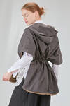 long and wide blouson in polyamide and polyurethane canvas and polyester canvas - KIMONORAIN 