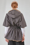 long and wide blouson in polyamide and polyurethane canvas and polyester canvas - KIMONORAIN 