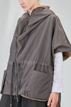 long and wide blouson in polyamide and polyurethane canvas and polyester canvas - KIMONORAIN 