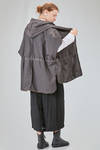long and wide blouson in polyamide and polyurethane canvas and polyester canvas - KIMONORAIN 