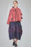 hip-lenght blouson, wide, in iridescent polyester canvas and polyamide canvas - KIMONORAIN 