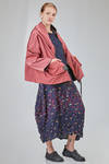 hip-lenght blouson, wide, in iridescent polyester canvas and polyamide canvas - KIMONORAIN 