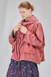 hip-lenght blouson, wide, in iridescent polyester canvas and polyamide canvas - KIMONORAIN 