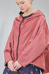 hip-lenght blouson, wide, in iridescent polyester canvas and polyamide canvas - KIMONORAIN 
