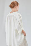 long and wide shirt in flamed and washed linen canvas - CINI 