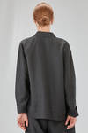 long and wide jacket in flamed linen canvas - CINI 