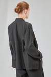 long and wide jacket in flamed linen canvas - CINI 