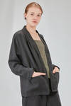 long and wide jacket in flamed linen canvas - CINI 