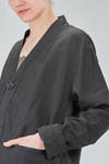 long and wide jacket in flamed linen canvas - CINI 