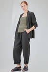 long and wide jacket in flamed linen canvas - CINI 