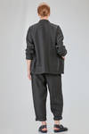 long and wide jacket in flamed linen canvas - CINI 