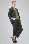 long and wide jacket in flamed linen canvas - CINI 