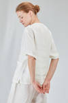 long and wide shirt in flamed and washed linen canvas - CINI 
