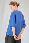 camicia lunga e ampia in tela fiammata e lavata di lino - CINI 