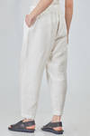pantalone ampio in tela fiammata e lavata di lino - CINI 