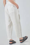 pantalone ampio in tela fiammata e lavata di lino - CINI 