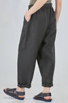 wide trousers in flamed and washed linen canvas - CINI 
