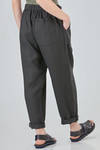 wide trousers in flamed and washed linen canvas - CINI 