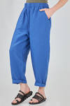 wide trousers in flamed and washed linen canvas - CINI 