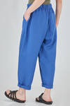 wide trousers in flamed and washed linen canvas - CINI 