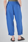 wide trousers in flamed and washed linen canvas - CINI 