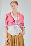 long and wide shirt in overlay cotton poplin with thin vertical stripes - 6167 STUDIO SHIRT 