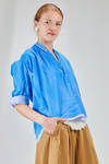 long and wide shirt in overlay cotton poplin with thin vertical stripes - 6167 STUDIO SHIRT 