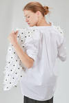 camicia lunga e ampia in popeline di cotone e parti in mussola di cotone - 6167 STUDIO SHIRT 