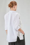 camicia lunga e ampia in popeline di cotone e parti in mussola di cotone - 6167 STUDIO SHIRT 