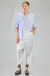 long and wide shirt in light washed pinstriped cotton poplin - 6167 STUDIO SHIRT 