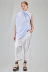 long and wide shirt in light washed pinstriped cotton poplin - 6167 STUDIO SHIRT 